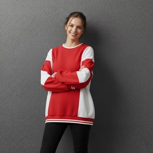 Sweat-shirt pour femme à manches longues en coton avec logo personnalisé de haute qualité, respirant, durable, décontracté, uni - Product Image 2