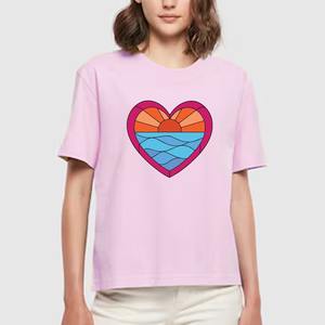 Organic Cotton Premium Quality Solid Blue Tees Round Custom Print Lightweight Short Sleeve Tshirts Casual <b>Loose</b> <b>Women</b> T-<b>shirts</b> - Product Image 4