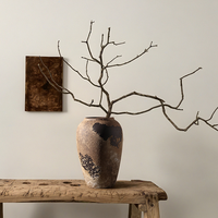 Vase en céramique rustique |   Décoration d'intérieur vintage |   Décoration de table ou de sol, porte-fleurs séchées, poterie artisanale