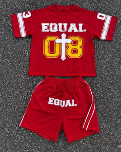 CLOVIX SPORTS Custom Logo Men Summer Short Set Cotton T <b>Shirt</b> And Shorts Two Piece Casual Outfit Wholesale - Product Image 1