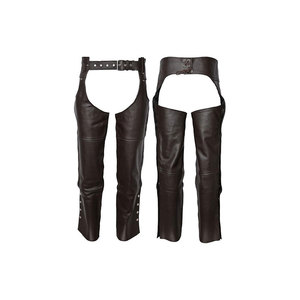 Leather <b>Equestrian</b> Chaps With Adjustable Belt And Snap Closure For Horse Riding - Product Image 1