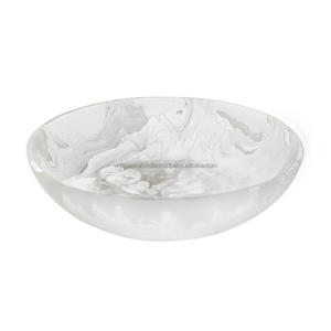 Cuenco de resina hecho a mano blanco de lujo, Plato decorativo de mesa multiusos para utensilios de cocina para el hogar, artesanías de resina - Product Image 2