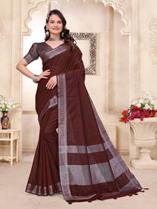 Conjunto Festivo de Lujo para Mujer HENIXA CREATION con Kurta Pajama de Lino Premium de Secado Rápido y Corte Ajustado y Saree Coordinado - Product Image 5