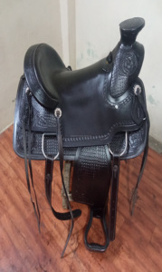 Selle de cheval occidentale en cuir pur Western Roping Ranch siège chaud selle de Wade pour chevaux course professionnelle élevage course de cheval - Product Image 5