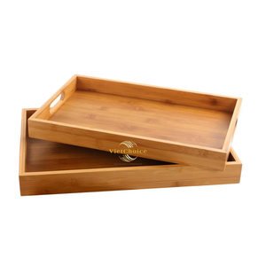 Bandeja <span class=keywords><strong>de</strong></span> Almacenamiento Rectangular <span class=keywords><strong>de</strong></span> Bambú Vietchoice, Apilable, Acabado Natural, Diseño Minimalista <span class=keywords><strong>para</strong></span> Uso en Mesa, Ecológica - Product Image 4