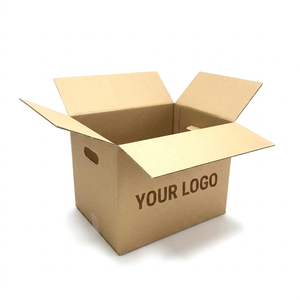 Boîtes en carton ondulé écologiques et recyclables avec poignée, réutilisables, robustes, impression flexographique personnalisée pour les achats professionnels - Product Image 4