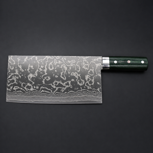 Custom Handmade Ambidextrous Chef Cleaver Damascus Steel Micarta Handle Leather Sheath Dishwasher Safe Extra <b>Sharp</b> Modern Design - Product Image 1