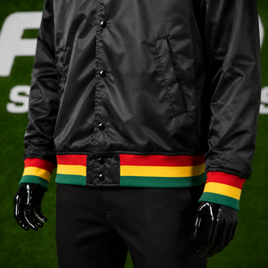 Chaqueta Bomber Varsity de Satén Personalizada para Hombre, Chaqueta de Béisbol Unisex con Ribete a Rayas, Cortavientos Informal - Product Image 6
