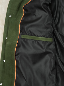 Green Sheep Skin Waterproof Quick Dry Quilted Utility Jacket Men <b>Zipper</b> Full Sleeve Winter Wear - Product Image 4