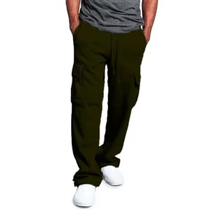 Custom Lightweight Cotton Sweatpants Mid Waist Straight Cargo Jogger Pants for Gym Sports Wholesale - Product Image 3