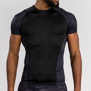 Camiseta de Compresión de Manga Corta con Cuello Redondo para Hombre, Sublimada, Protección UPF50, Personalizada para Gimnasio, Fitness, MMA, BJJ, Lavada - Product Image 1