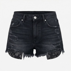 Shorts décontractés en denim de coton de haute qualité, lavés aux enzymes, pour femmes, grandes tailles, respirants, mode estivale _1 - Product Image 1