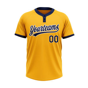Maillot de baseball personnalisé de haute qualité avec logo imprimé, styles à deux boutons, manches courtes, unisexe, softball, 100% polyester respirant - Product Image 2