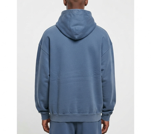 Sweat-shirt à capuche pour homme OEM vintage délavé à l'acide 100% coton, coupe oversize, style streetwear, épaules tombantes, épais et uni - Product Image 3