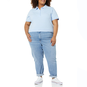 Chemisier tendance pour femme à col roulé, manches courtes, en maille côtelée 100 % coton respirant, coupe classique pour l'été - Product Image 5