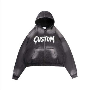 Sweat à capuche tendance délavé à l'acide, conçu avec des pigments délavés et une silhouette décontractée pour un look urbain et décontracté au quotidien. - Product Image 1