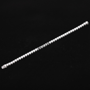 Pulsera de tenis de oro macizo de 14K con moissanita redonda, engaste de puntas, joyería fina clásica para hombre - Product Image 3