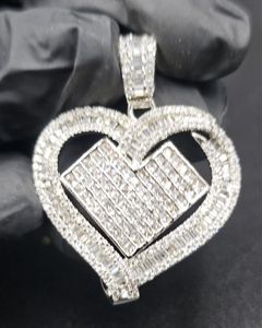 จี้เพชรรูปหัวใจ จี้ฮิปฮอป เงินแท้ 925 จี้แบบฝังเพชร จี้แร็ปเปอร์ จี้แบบประดับเพชรเต็มตัว จี้สั่งทำพิเศษ จี้เพชรโมอิสซาไนต์ VVS - Product Image 1