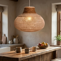 Lanterne en rotin bohème faite à la main, luminaire suspendu, tissage naturel, écologique, noir, pour hôtel, restaurant, Noël, personnalisable