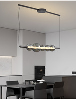 Suspension LED ovale moderne et personnalisable en verre de style nordique pour restaurant, bar ou comptoir, petite, à intensité variable, blanc chaud, réglable