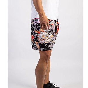 Pantalones Cortos de Malla de Poliéster de Alta Calidad con Logotipo Personalizado para Fabricantes de Ropa, Estilo Urbano, Oversize, Hip Hop, con Cordón y Estampado de Dragón para Hombre - Product Image 6