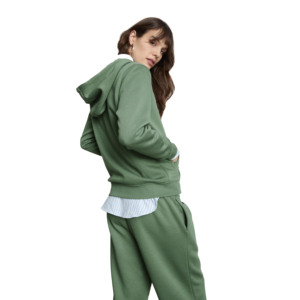 Ensemble de survêtement décontracté pour femme en molleton 100 % coton, avec impression par transfert thermique, séchage rapide, coupe classique - Product Image 3