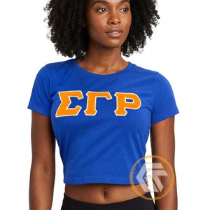 Camiseta Casual Ecológica de Poliéster/Algodón con Cuello Redondo y Bordado de la Hermandad Femenina Sigma Gamma Rho, GREEK TREASURES, Venta al Por Mayor - Product Image 4