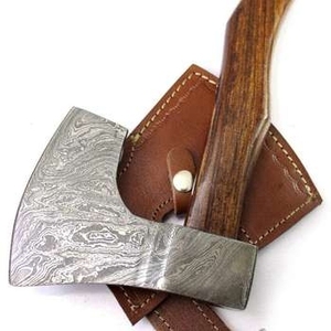Hache artisanale en acier Damas avec manche en bois pour fendre du bois de chauffage 1 - Product Image 1
