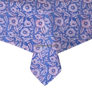 Cotton Hand Block Print Table Cloth Modern <b>Square</b> Table Cover for Home Handmade Features for Wedding Customized Block Printed - Product Image 6