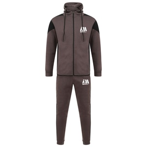 Wholesale Factory Men's Gym Wear Homme Stripe Sports Track Suit Hooded Men's Jogging Suit Blank Sweatsuit Set With 3 Side Panel - Product Image 4