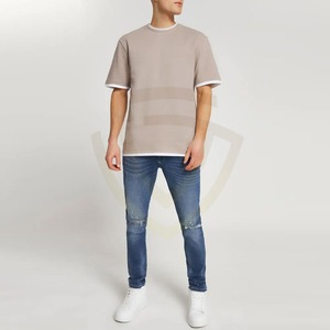 เสื้อยืดผู้ชายลายทางแฟชั่นสตรีทสุดฮิต ราคาถูก ขายส่ง รับสกรีนโลโก้ เสื้อยืดผู้ชาย - Product Image 3