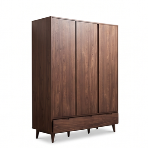 Commode et armoire à portes coulissantes en teck, meuble de rangement multifonction moderne, écologique, réglable, pour chambre à coucher - Product Image 2