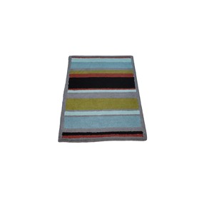 Tapis d'appoint contemporain en laine et acrylique tufté à la main, rayé multicolore, 2x3 pieds - Product Image 3