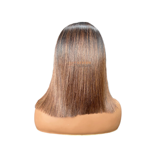 Perruque Bob en Cheveux Humains Naturels avec Pointe Brune, Dentelle Suisse 5x5, Cheveux Vietnamiens Bruts, Cuticules Alignées, Cheveux Remy – Vente en Gros - Product Image 5