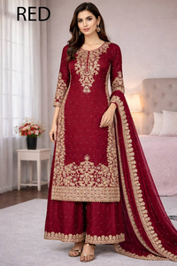 2025 ropa tradicional Sharara para fiesta de Invierno para mujer, los últimos trajes Punjabi, tela Georgette cosida personalizada, precio bajo - Product Image 2