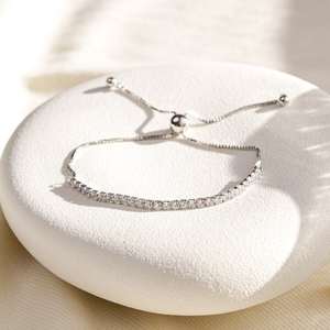 Bracelet tennis en zircon, argent sterling fin et délicat, argent 925, bracelet en zircon, cadeau d'anniversaire pour elle - Product Image 1