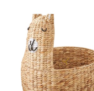 Cute Llama Water Hyacinth <b>Basket</b> Woven <b>Animal</b> Storage Organizer Stand for Boho Nursery Room Decor - Product Image 4