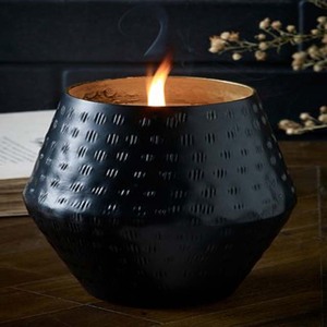 Frascos decorativos para velas, frascos metálicos para velas, frascos negros para velas con acabado martillado - Product Image 1