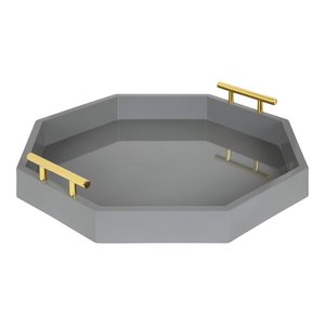 Bandeja Decorativa de Madera de Mango Premium con Acabado Verde, Bandeja de Madera Impresa con Asas de Metal, Diseño Happy Hour - Product Image 5