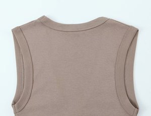 Chaleco de Mujer Transpirable, Ecológico, Tallas Grandes, Alta Elasticidad, Bordado, Manga Corta/Sin Mangas, Cuello Cuadrado, Color Sólido - Product Image 5