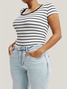 Jeans larges extensibles en coton bleu de haute qualité pour femmes, respirants, grandes tailles, service OEM - Product Image 2