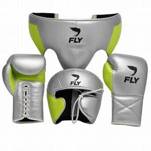 Gants de MMA professionnels en cuir de vachette véritable, personnalisables, rouge et argent, légers, respirants, kit de sparring de boxe, fermeture à lacets - Product Image 1