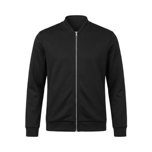 Black <b>Men's</b> <b>Lightweight</b> Breathable Fleece Zip-Up <b>Jacket</b> Soft Windproof Casual <b>Summer</b> Outerwear - Product Image 2