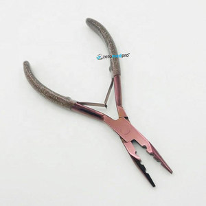 Pince à cheveux en acier inoxydable de haute qualité, couleur or rose, 3 trous, pour extensions de cheveux à micro-perles, avec logo personnalisé - Product Image 4