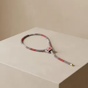 26 Inches Green <b>Beaded</b> <b>Necklace</b> With White Pattern Adjustable Knot Design Unisex Casual Jewelry Adjustable Yoke Pendant Fashion - Product Image 3