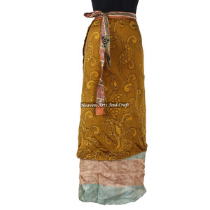 Indian Magic Plus Size Multi Color <b>Boho</b> Silk Wrap <b>Skirt</b> Summer Wear Free Size Comfortable Fashion - Product Image 2