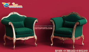 Trône en bois sculpté à la main de style moderne design Chaises d'appoint de salon à dossier haut avec revêtement en velours - Product Image 4