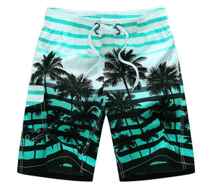 <b>Men's</b> Tropical Palm Tree Print Board Shorts Quick Dry Drawstring Casual Swim <b>Trunks</b> Short Length Mid Waist With Pockets - Product Image 4