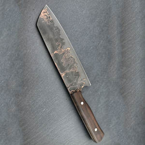 Cuchillo de Cocina Profesional de Cobre Damasco con Mango de Madera Cómodo para un Procesamiento Eficiente de Alimentos - Product Image 4