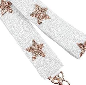 Ceintures perlées faites à la main pour le jour du match, sangles de sac à main personnalisées en perles de rocaille, sacs à bandoulière en métal avec sangle perlée personnalisée - Product Image 5